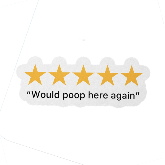 5 Star Poop Vinyl Waterproof Sticker
