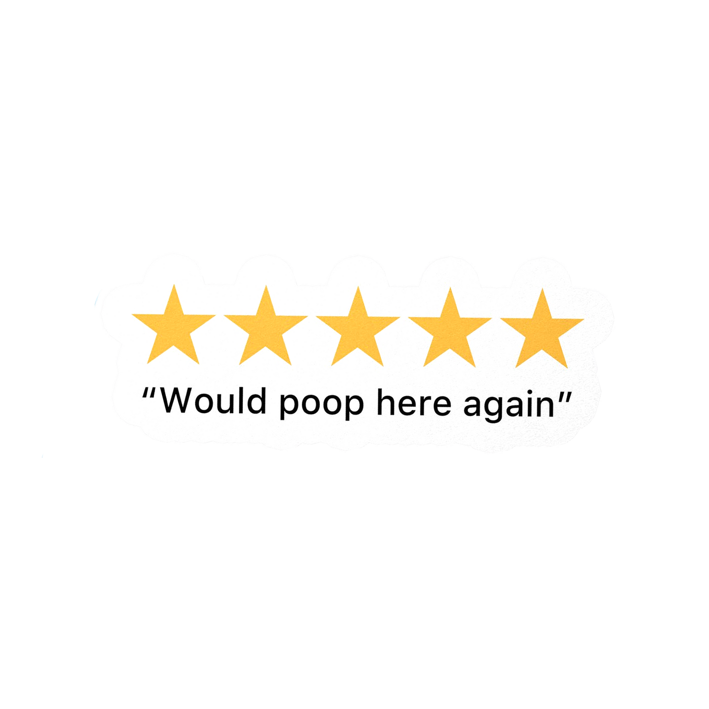 5 Star Poop Vinyl Waterproof Sticker