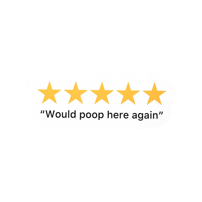 5 Star Poop Vinyl Waterproof Sticker