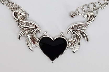 Demon Wing Heart Necklace