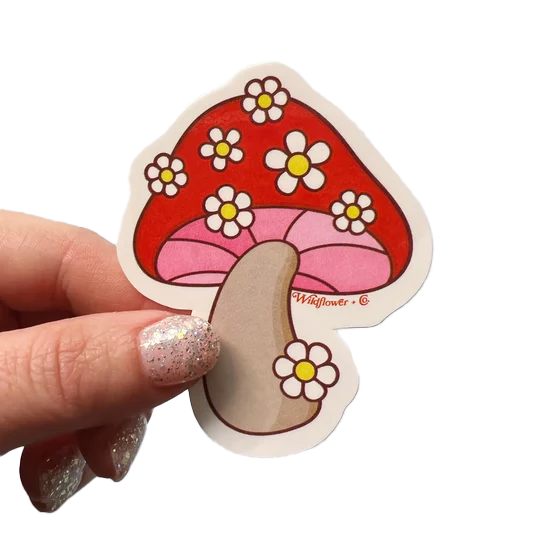 Daisy Mushroom Sticker