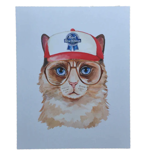 Papst Trucker Hat Cat Print