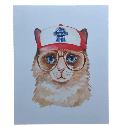 Papst Trucker Hat Cat Print