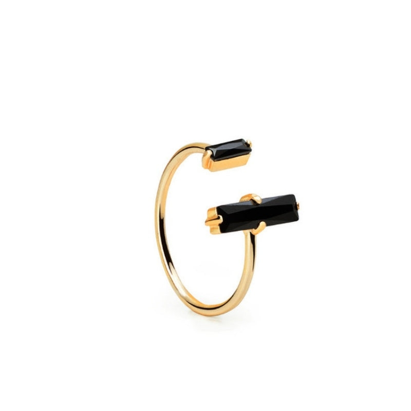 Double Black Baguette Ring