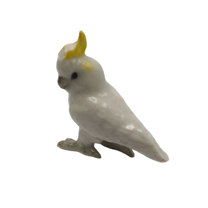 "Captain"  Sulfur-Crested Cockatoo Porcelain Miniature