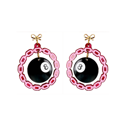 8 Ball Chain Dangle Earrings