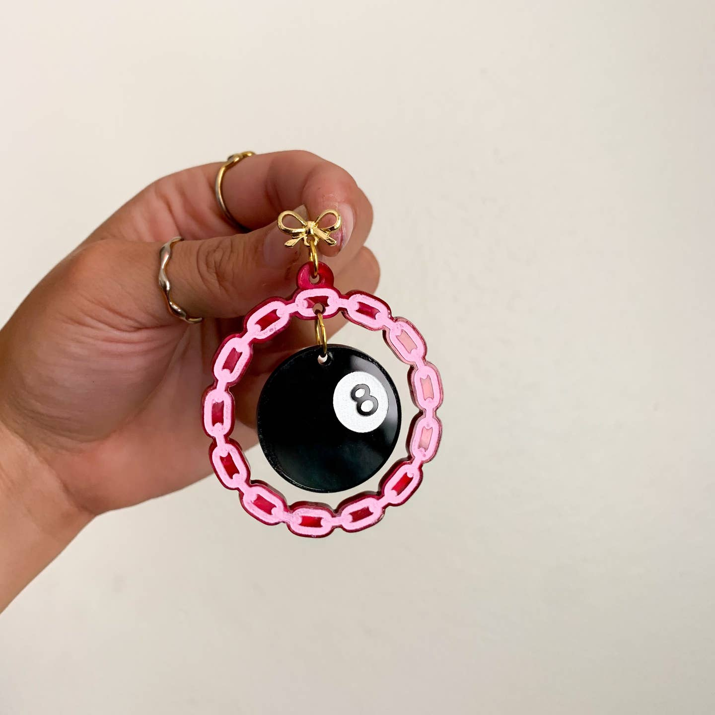 8 Ball Chain Dangle Earrings