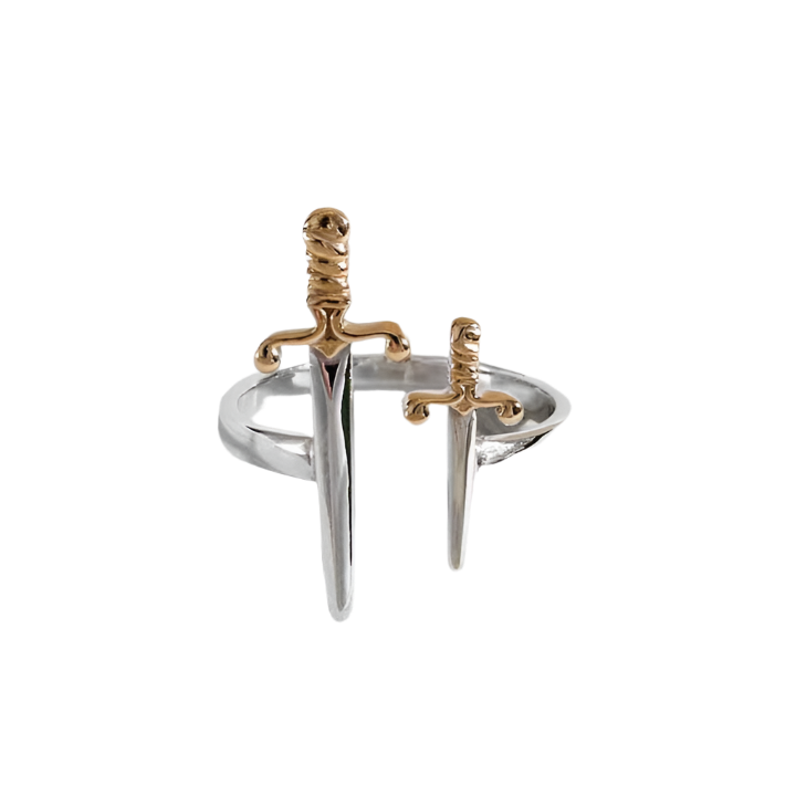 Mixed Metal Adjustable Sword Ring