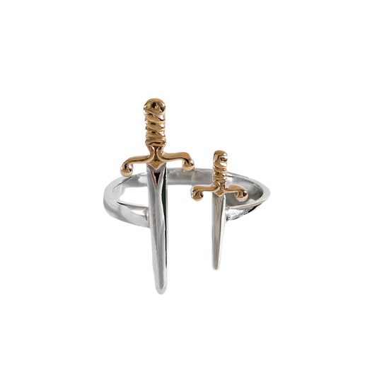 Mixed Metal Adjustable Sword Ring