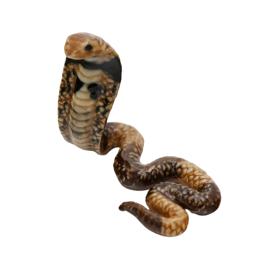 "Naja" Spectacled Cobra Porcelain Miniature