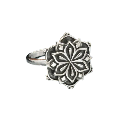 Silver Medium Mandala Ring