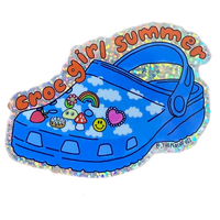 Croc Girl Summer Glitter Sticker
