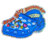 Croc Girl Summer Glitter Sticker