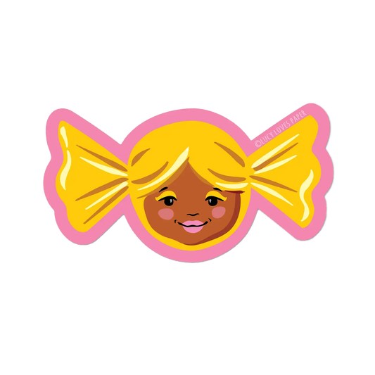 Yellow Candy Girl Sticker