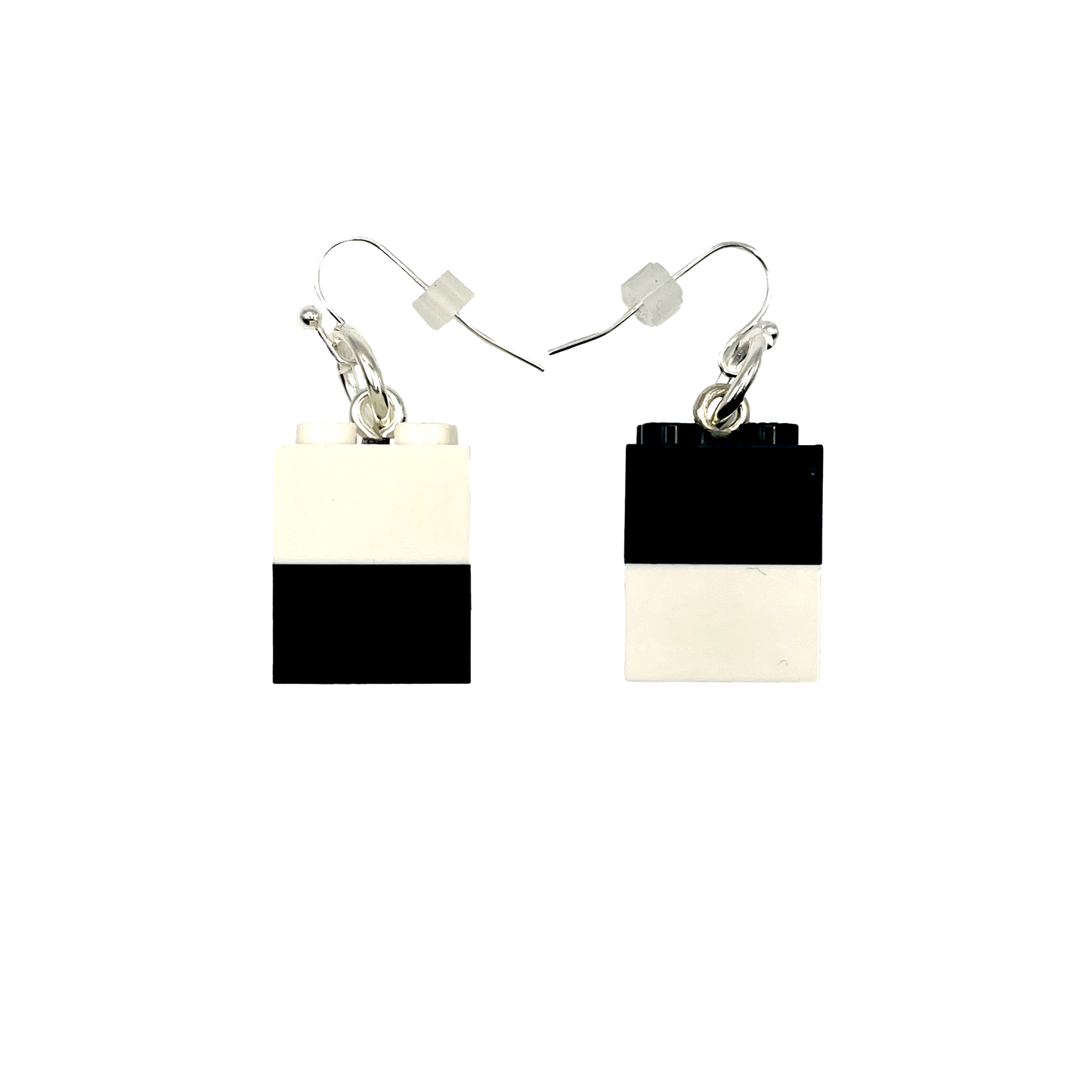 Black & White Asymmetrical Miss Brixx Dangle Earrings