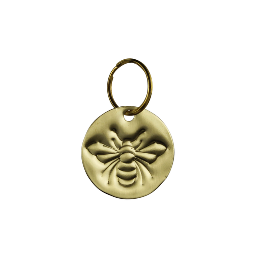 Bee Pressed Brass Keychain