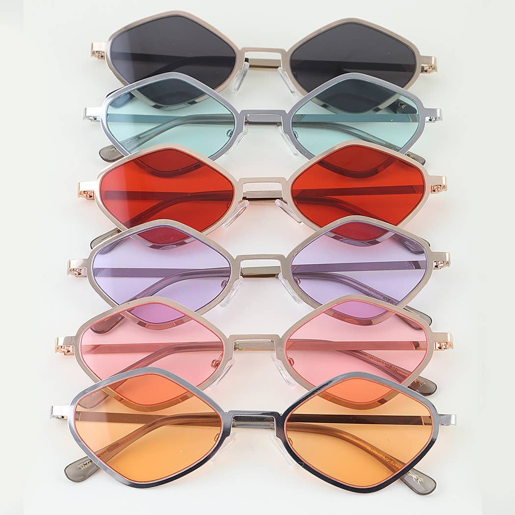 Bright Tinted Diamond Cut Sunglasses