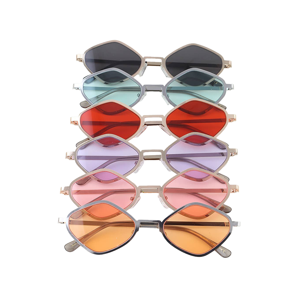 Bright Tinted Diamond Cut Sunglasses