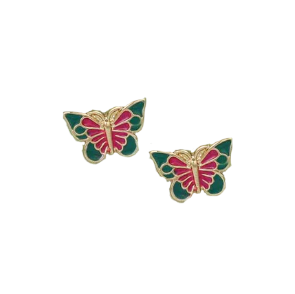 Butterfly Flutter Enamel Post Earrings