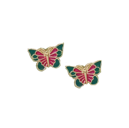 Butterfly Flutter Enamel Post Earrings