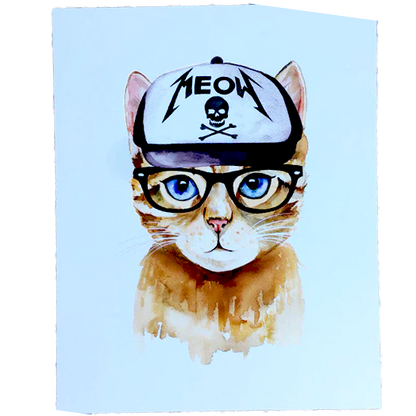 Meow Dad Hat Art Print