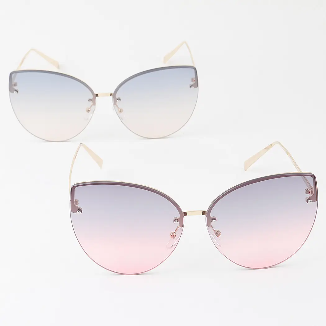 Modern Slim Double Bolt Gradient Sunglasses