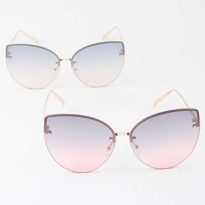 Modern Slim Double Bolt Gradient Sunglasses