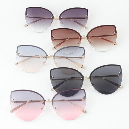 Modern Slim Double Bolt Gradient Sunglasses