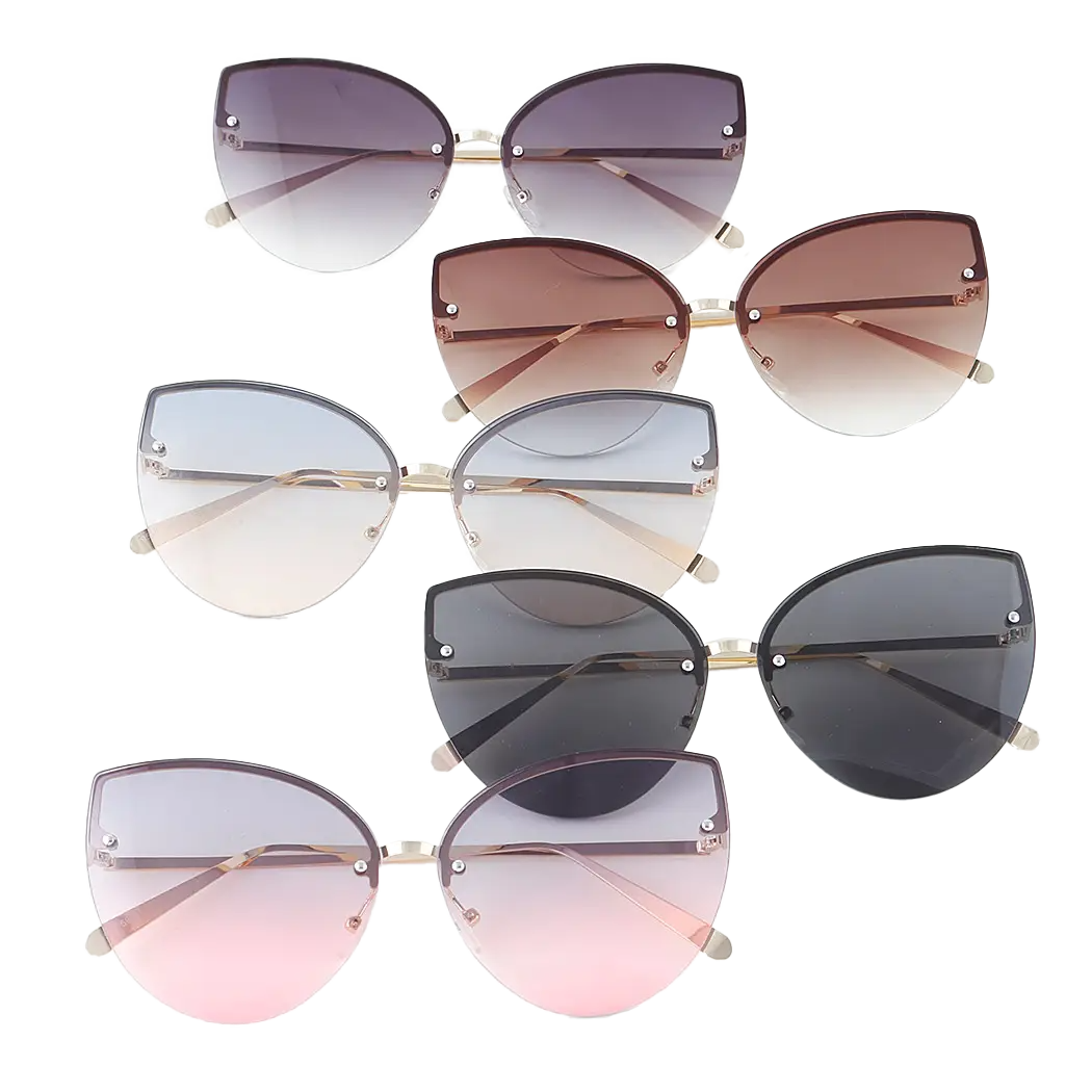 Modern Slim Double Bolt Gradient Sunglasses
