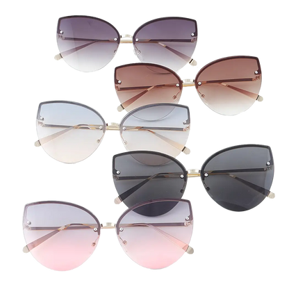 Modern Slim Double Bolt Gradient Sunglasses