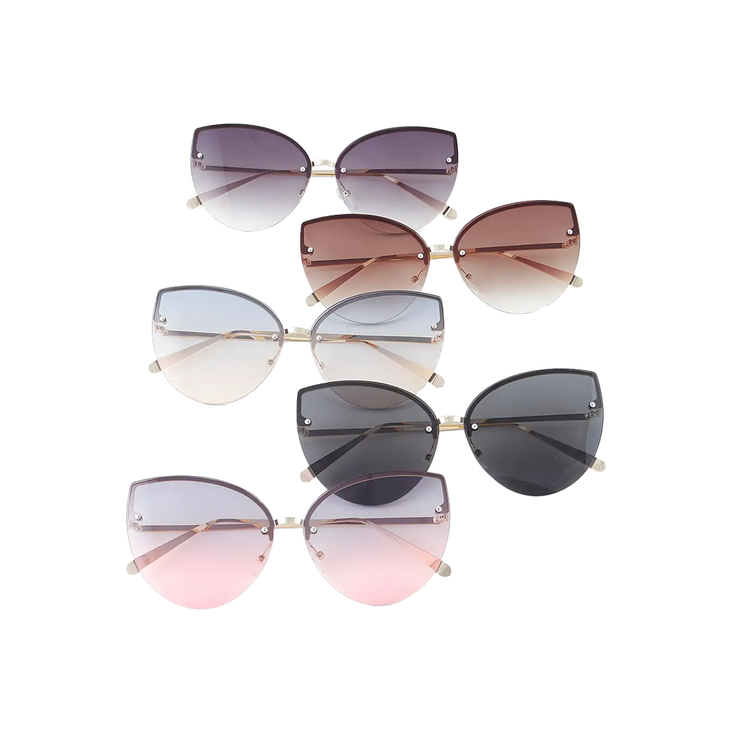 Modern Slim Double Bolt Gradient Sunglasses