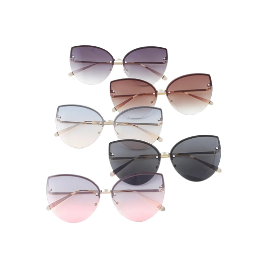Modern Slim Double Bolt Gradient Sunglasses