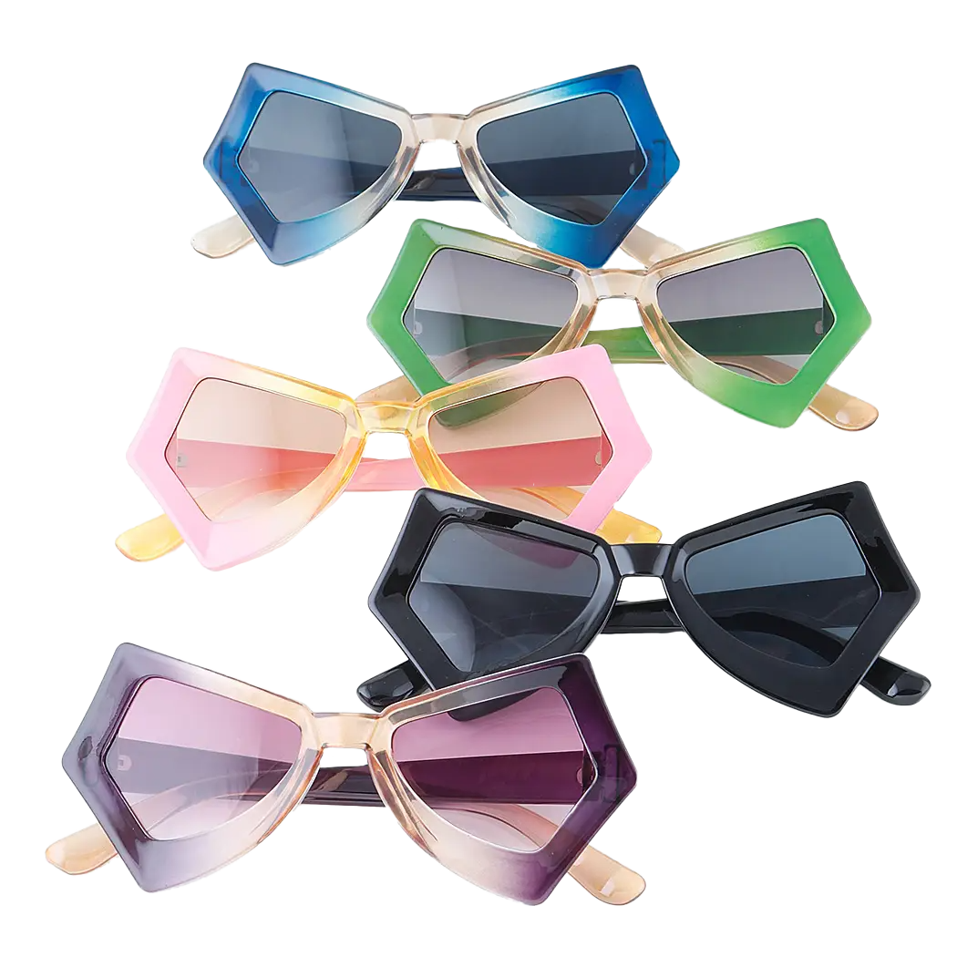 Multi Watercolor Sharp Sunglasses