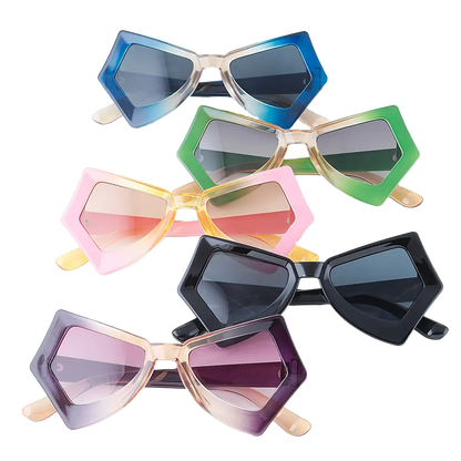 Multi Watercolor Sharp Sunglasses