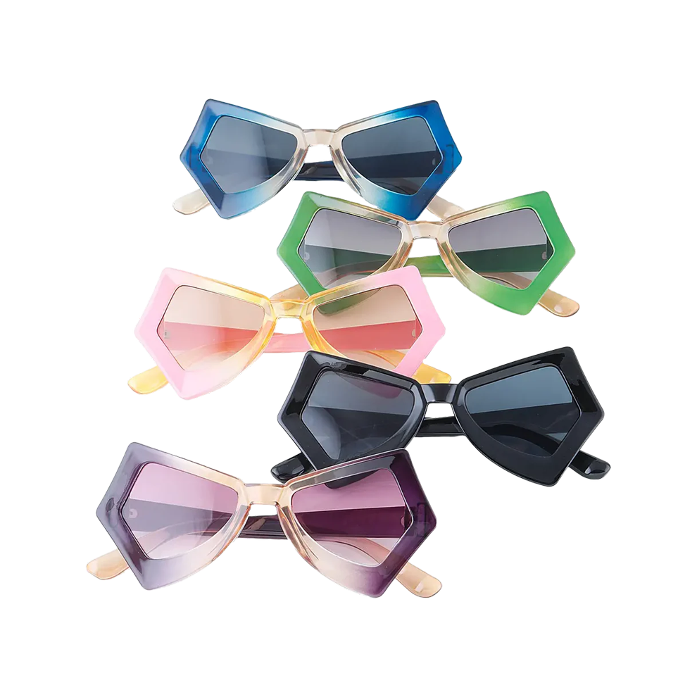 Multi Watercolor Sharp Sunglasses