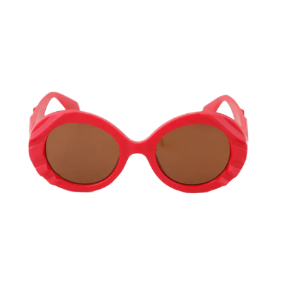 Bulky Side Indented Gradient Round Sunglasses