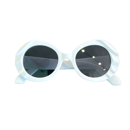 Bulky Side Indented Gradient Round Sunglasses