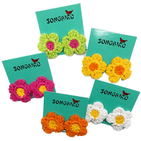 Mini Crochet Flower Earrings- Studs