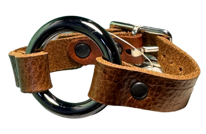 Upcycled Leather Micro-O-Ring Cuff