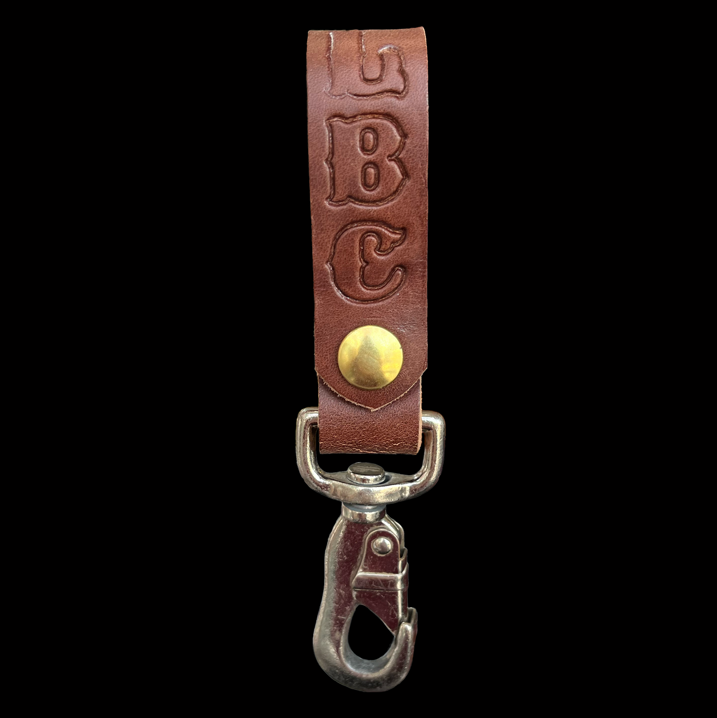 Upcycled Leather LBC Belt Loop Key Ring