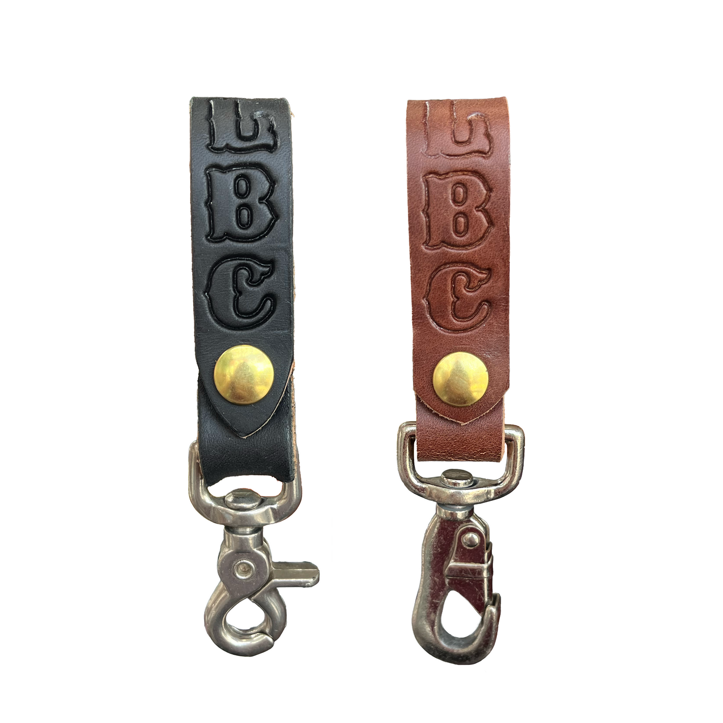 Upcycled Leather LBC Belt Loop Key Ring