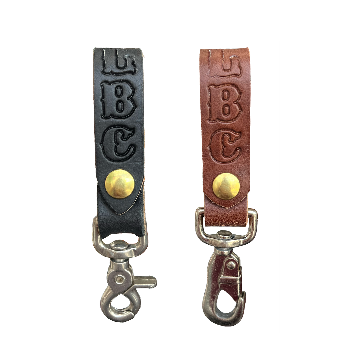 Upcycled Leather LBC Belt Loop Key Ring