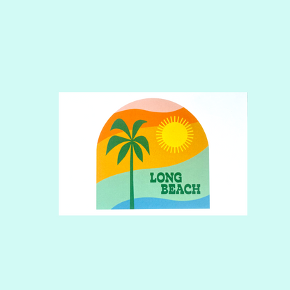 Tropical View Long Beach Postcard