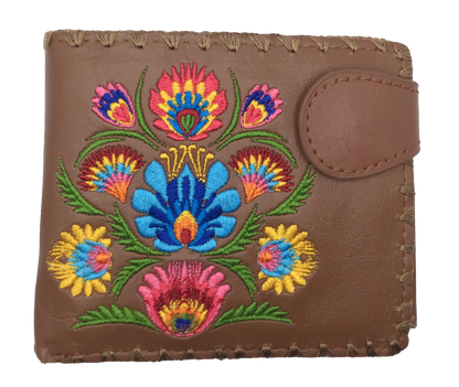 Polish Flowers Embroidered Wallet