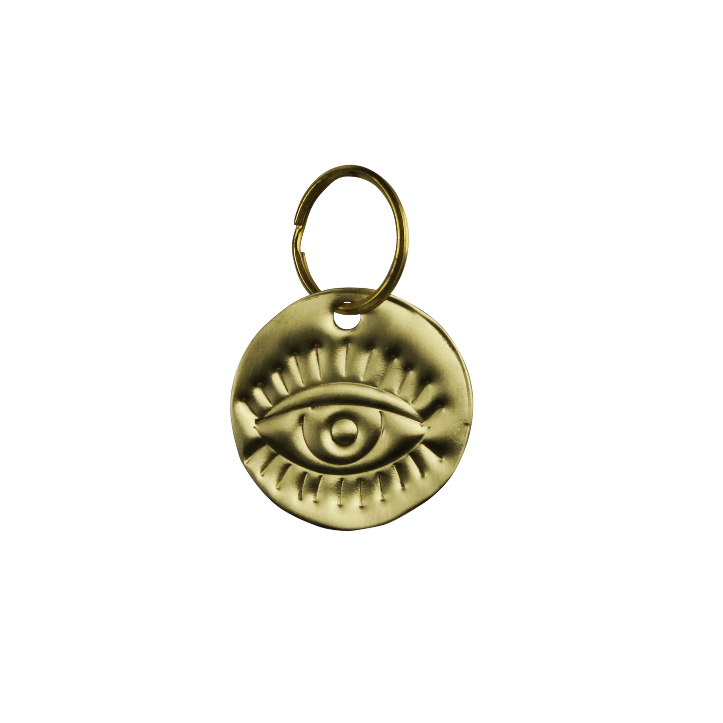 Eye Pressed Brass Keychain