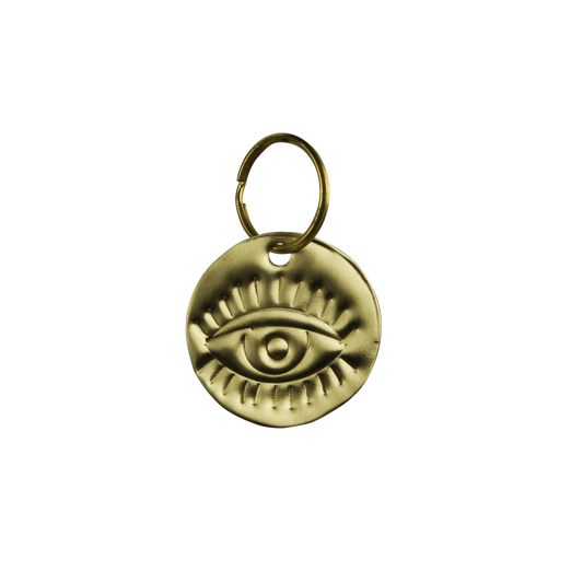 Eye Pressed Brass Keychain