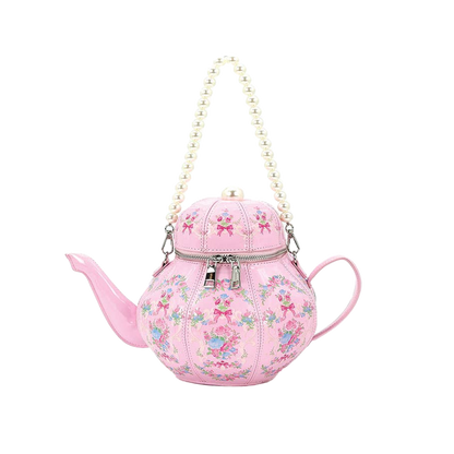Floral Pink Teapot Purse