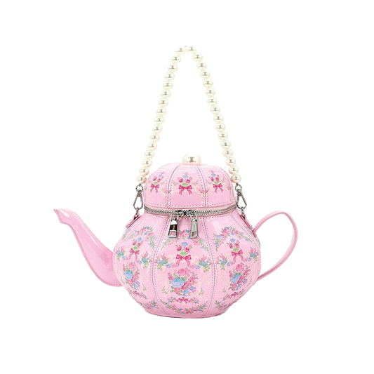 Floral Pink Teapot Purse