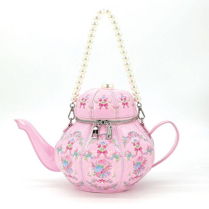 Floral Pink Teapot Purse