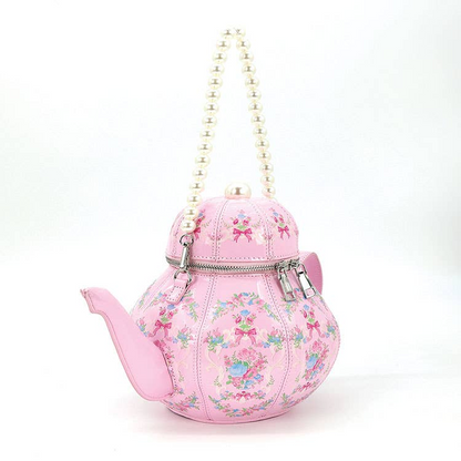 Floral Pink Teapot Purse